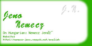 jeno nemecz business card